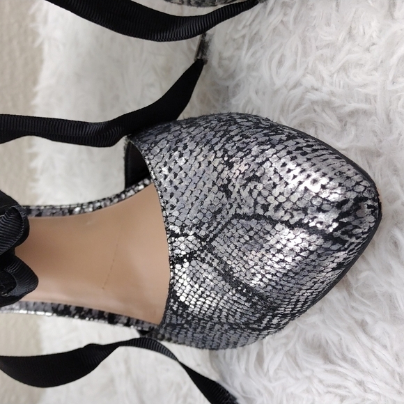 Sole Society Jeannell Black Suede Leather Lizard Pointed Toe Stiletto Heel Shoe - Picture 13 of 15